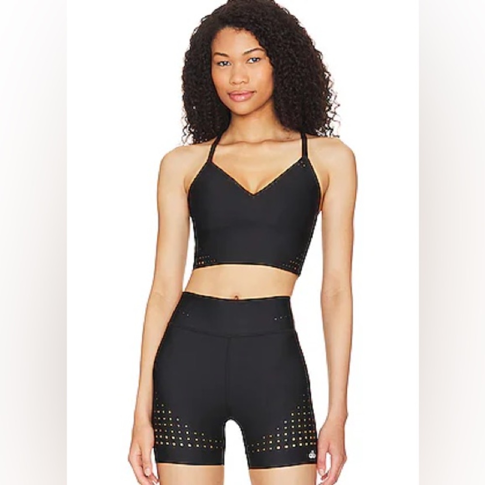 Airlift Laser Cut Speedy Bra Tank and shorts 5” black